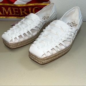 Brand new sam & Libby Women's Asha Espadrille white shoe slip on square toe size